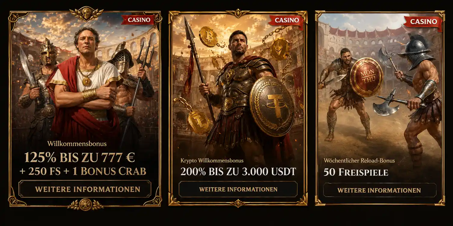 Lanista Casino Willkommensbonus — 125% bis 777€ plus 250 Freispiele aktivieren